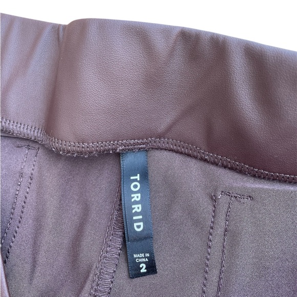 Torrid Full Length Slim Boot Faux Leather Brown Legging - Picture 5 of 6